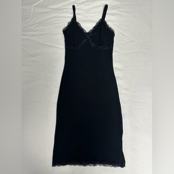 Target black mini dress with lace detailing. - Picture 1 of 4